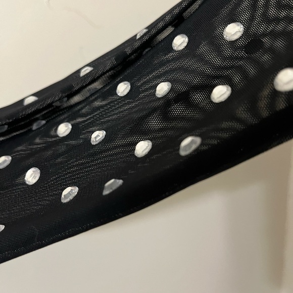 Bejeweled Sheer Mock Neck Bodysuit - Picture 4 of 4